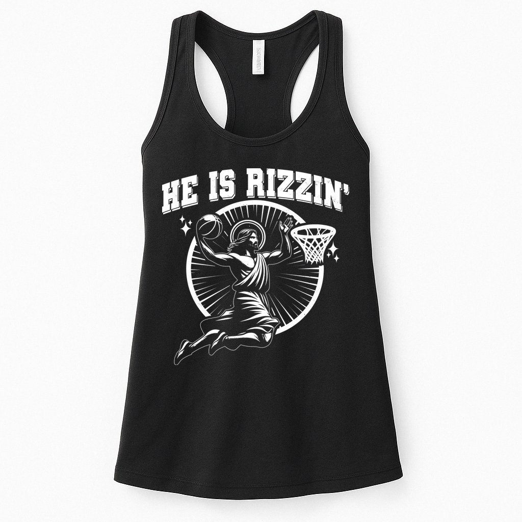 Easter He Is Rizzin Jesus Basketball Womens Tank Top