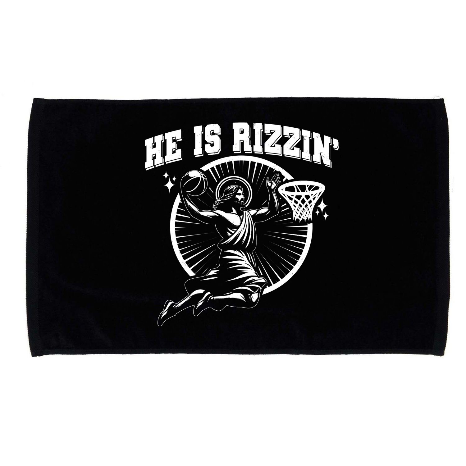 Easter He Is Rizzin Jesus Basketball Microfiber Hand Towel