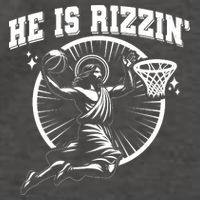 Easter He Is Rizzin Jesus Basketball Vector Backpack