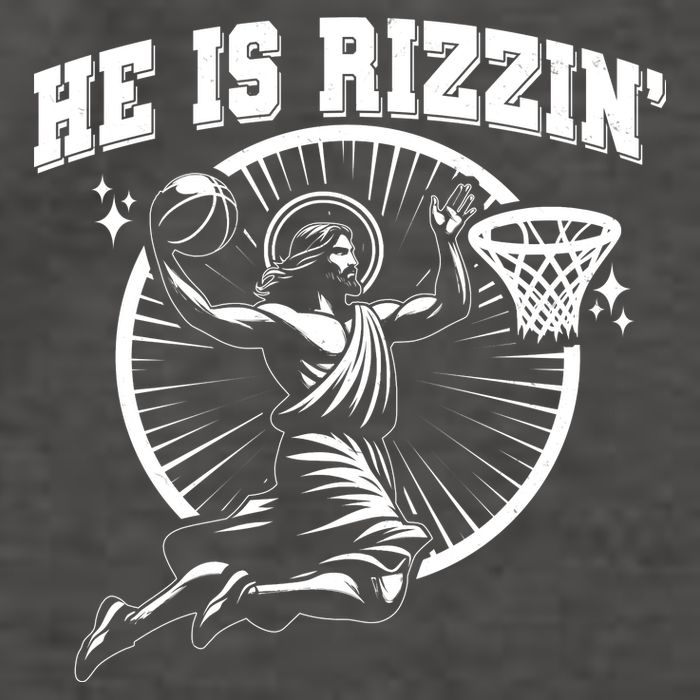Easter He Is Rizzin Jesus Basketball Vector Backpack
