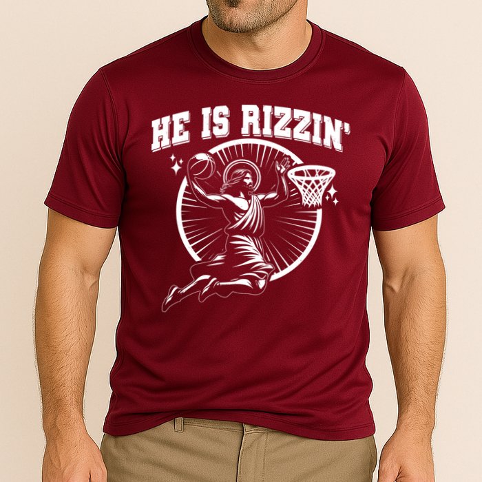 Easter He Is Rizzin Jesus Basketball Performance Shirt