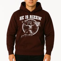 Easter He Is Rizzin Jesus Basketball Hoodie