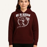 Easter He Is Rizzin Jesus Basketball Hoodie