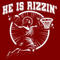 Easter He Is Rizzin Jesus Basketball Hoodie