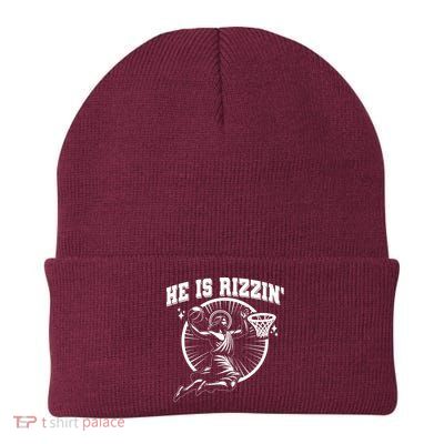 Easter He Is Rizzin Jesus Basketball Beanie