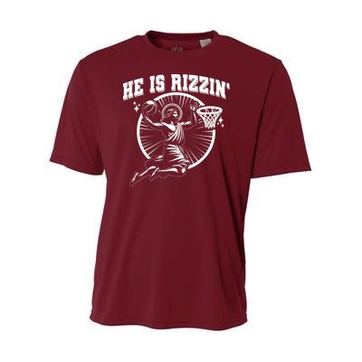 Easter He Is Rizzin Jesus Basketball Youth Performance Sprint T-Shirt