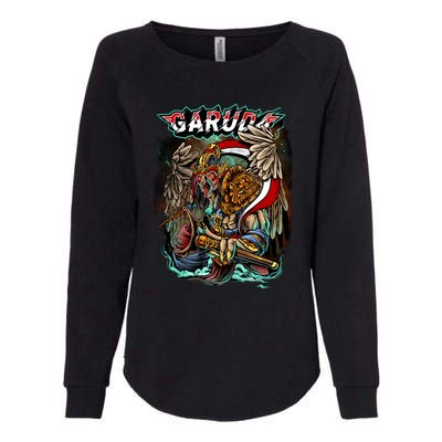 Eagle Holding Knife Womens California Wash Sweatshirt