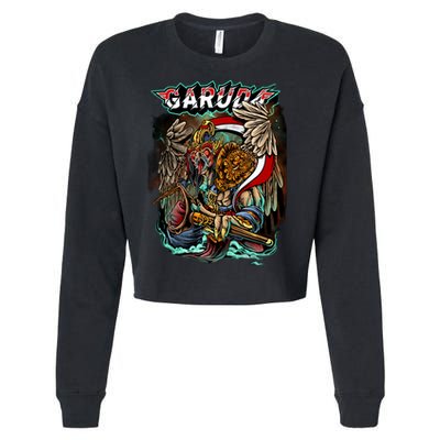 Eagle Holding Knife Cropped Pullover Crew