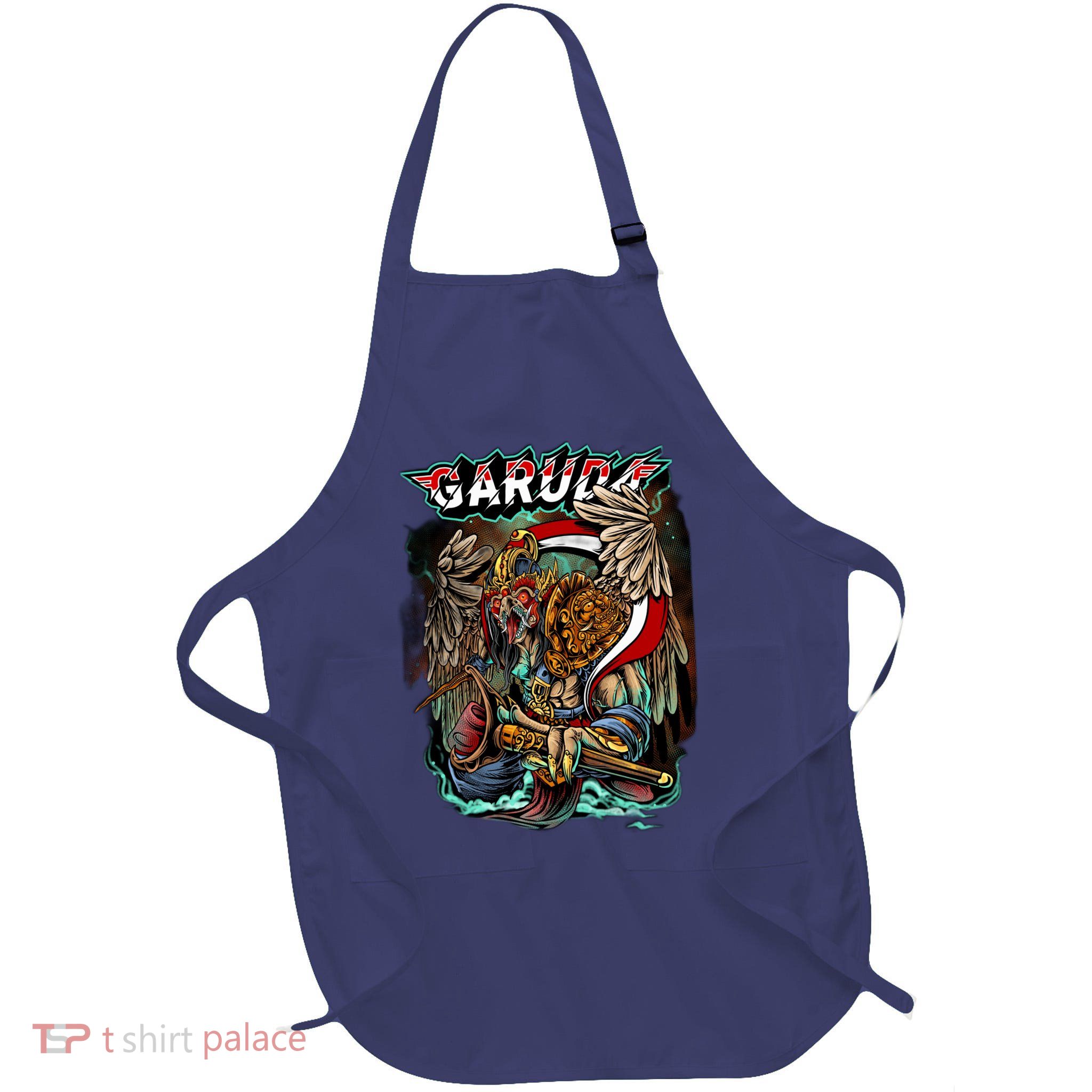 Eagle Holding Knife Full-Length Apron With Pockets