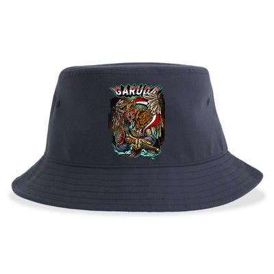 Eagle Holding Knife Sustainable Bucket Hat