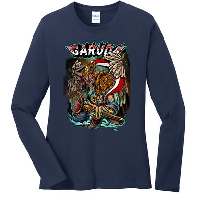 Eagle Holding Knife Ladies Long Sleeve Shirt