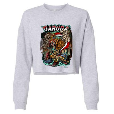 Eagle Holding Knife Cropped Pullover Crew