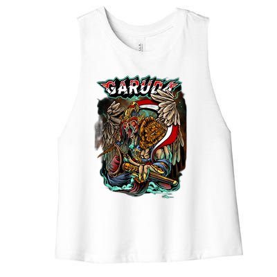 Eagle Holding Knife Women's Racerback Cropped Tank