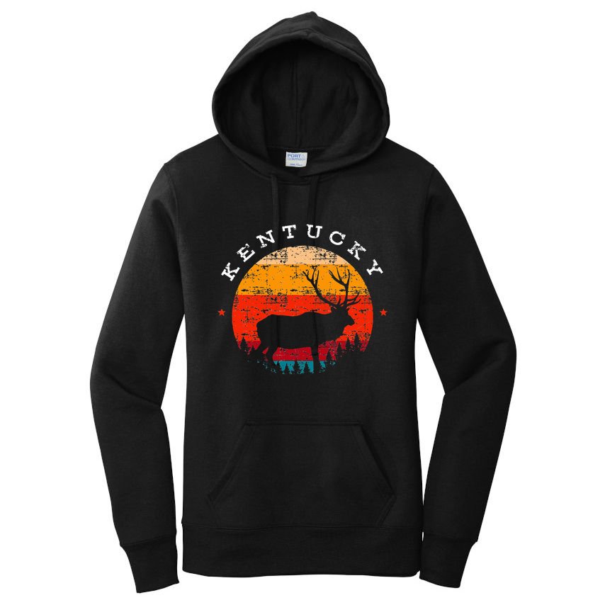 Elk Hunting Kentucky Souvenir Hunting Deer Women's Pullover Hoodie