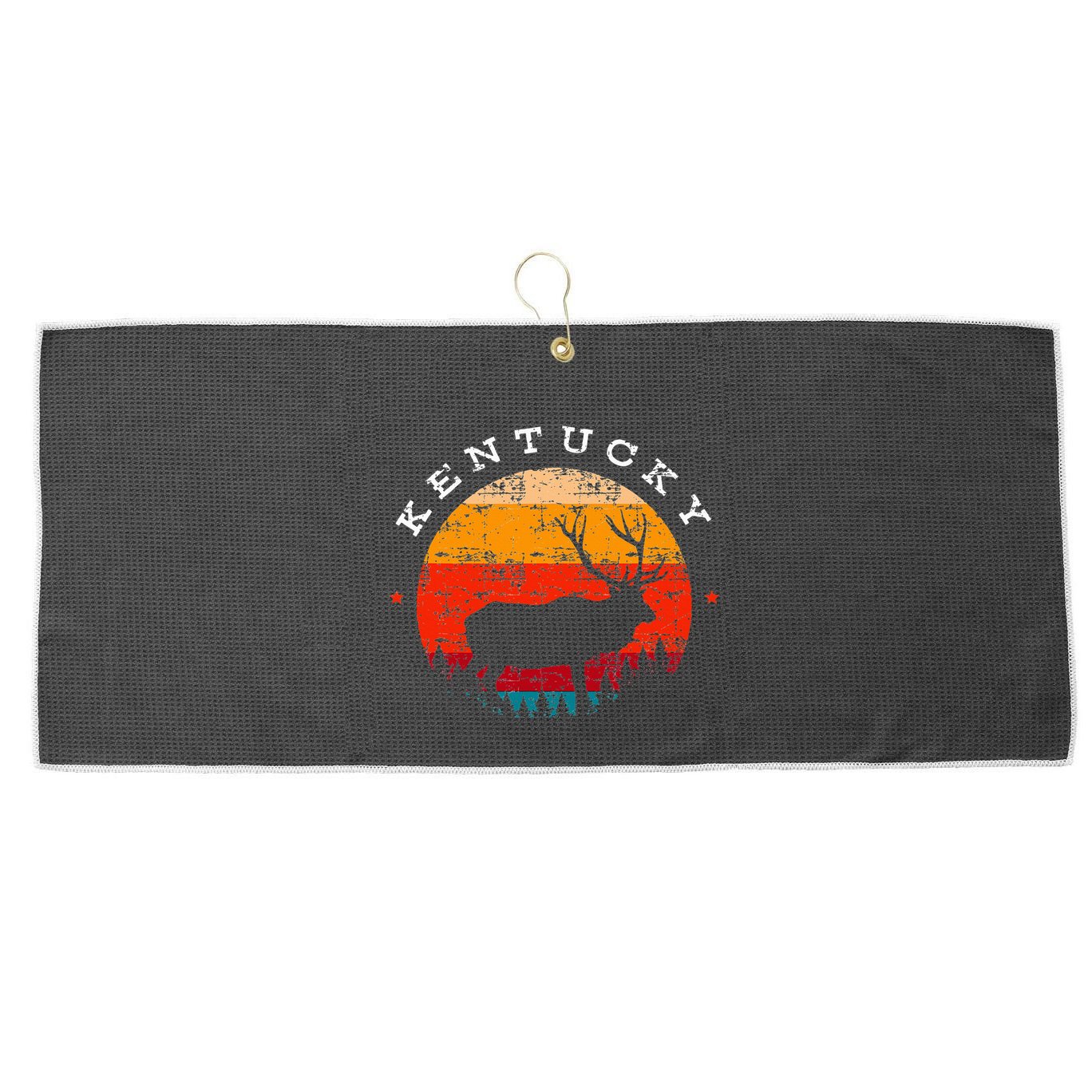 Elk Hunting Kentucky Souvenir Hunting Deer Large Microfiber Waffle Golf Towel