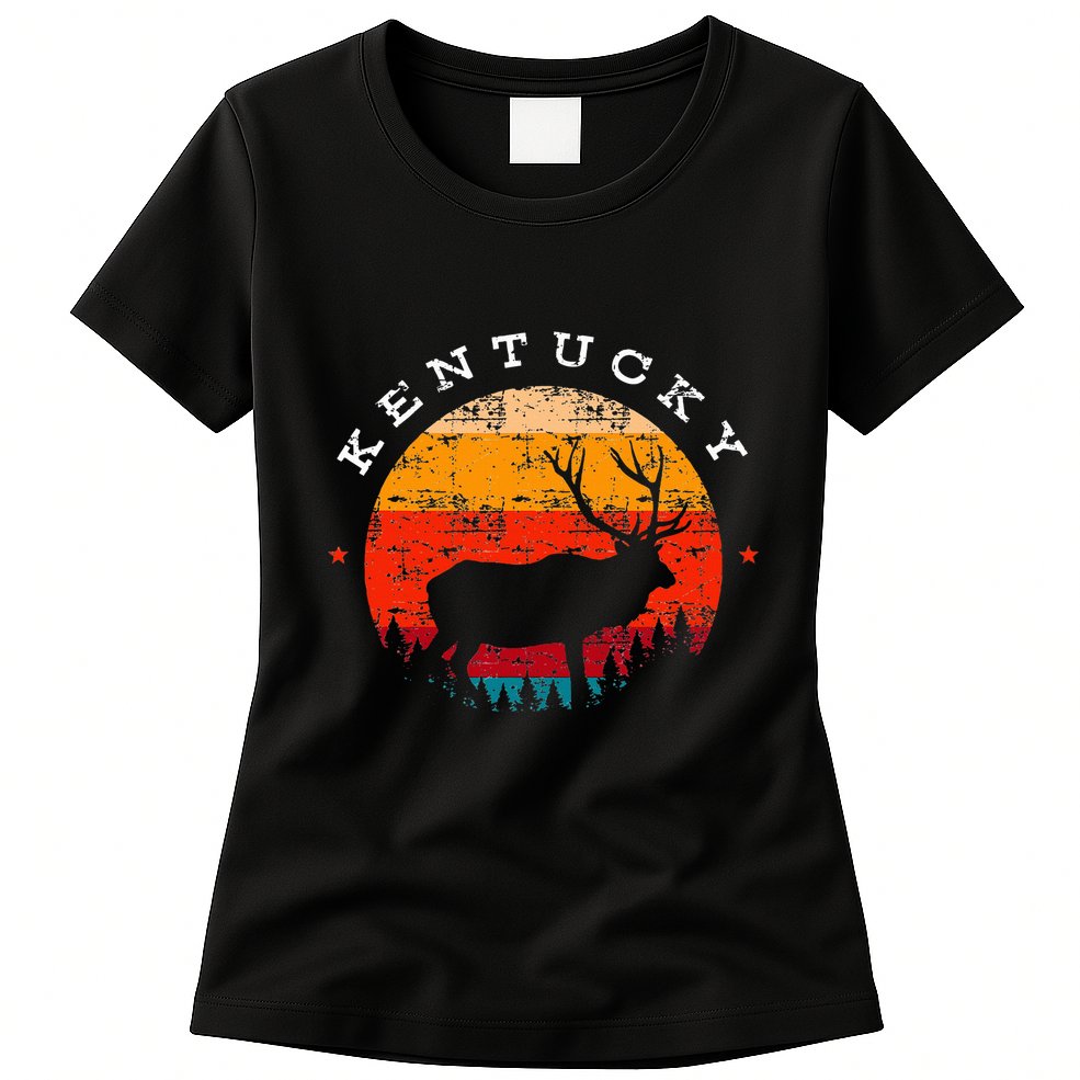 Elk Hunting Kentucky Souvenir Hunting Deer Womens T-Shirt