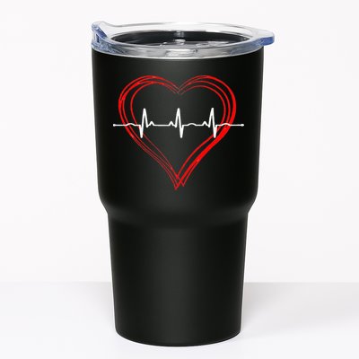 EKG Heartbeat Love Cardiogram Hollow ECG Heart Tumbler
