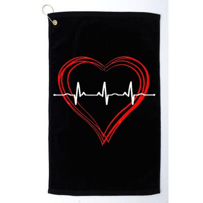EKG Heartbeat Love Cardiogram Hollow ECG Heart Golf Towel