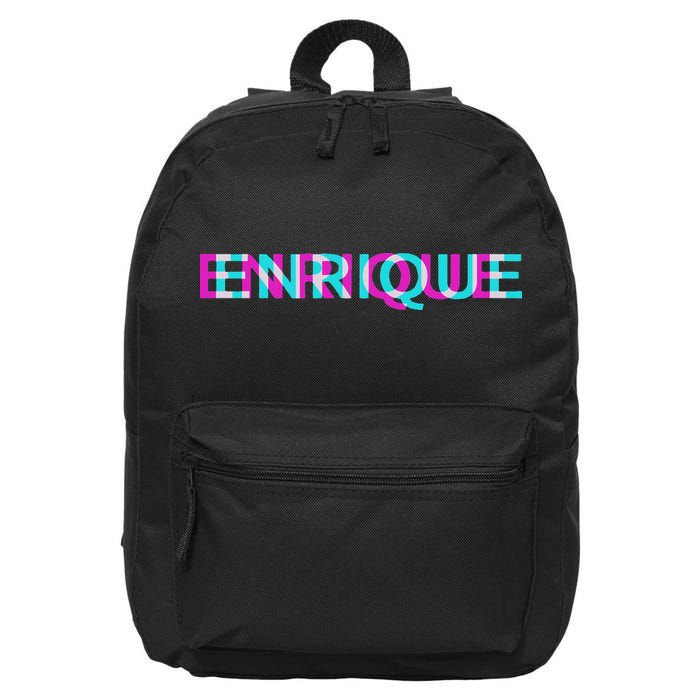 Enrique Hi My Name Is First Name Tag 16 in Basic Backpack
