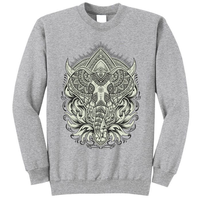 Elephant Head Mandala Tall Sweatshirt