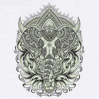 Elephant Head Mandala Cooling Performance Crew T-Shirt