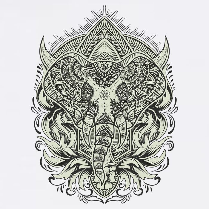 Elephant Head Mandala Cooling Performance Crew T-Shirt