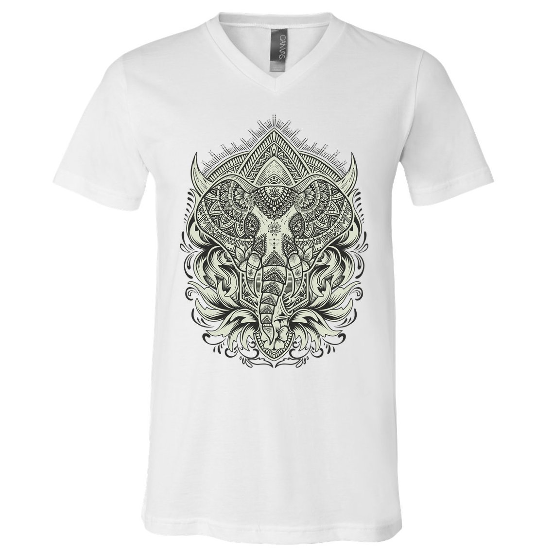 Elephant Head Mandala V-Neck T-Shirt