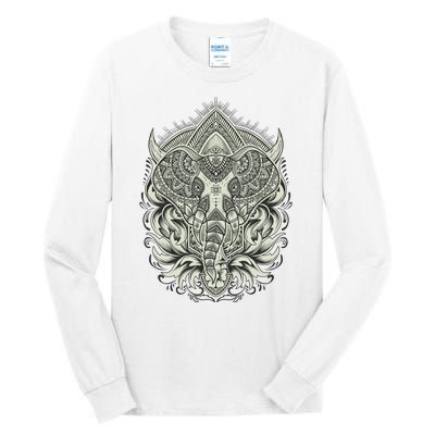 Elephant Head Mandala Tall Long Sleeve T-Shirt