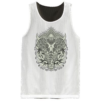 Elephant Head Mandala Mesh Reversible Basketball Jersey Tank