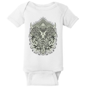 Elephant Head Mandala Baby Bodysuit