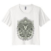 Elephant Head Mandala Women's Crop Top Tee
