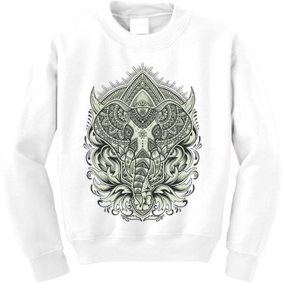 Elephant Head Mandala Kids Sweatshirt