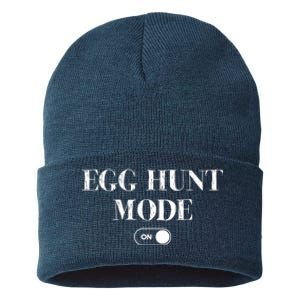 Egg Hunt Mode On Funny Easter Sustainable Knit Beanie