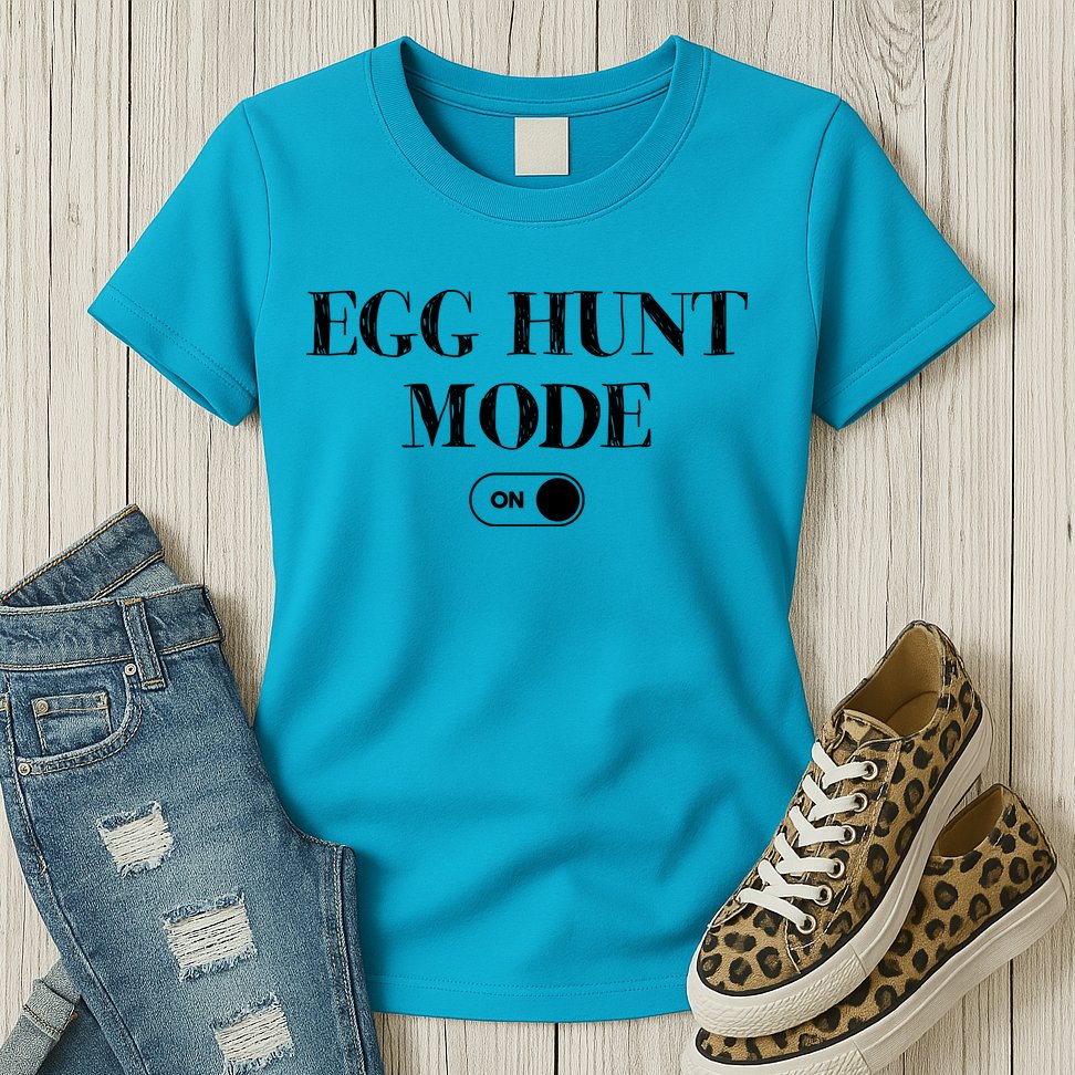 Egg Hunt Mode On Funny Easter Womens T-Shirt