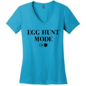 Egg Hunt Mode On Funny Easter Women's V-Neck T-Shirt