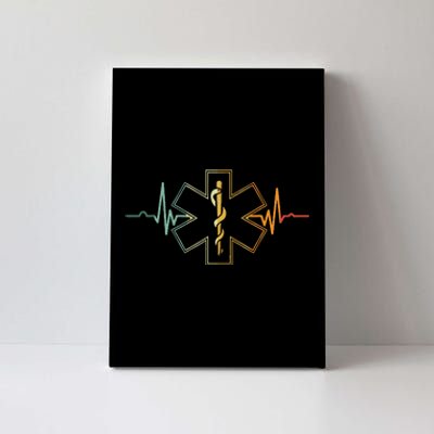 Emt Heartbeat Medical Worker First Responder Health Worker Canvas