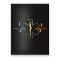 Emt Heartbeat Medical Worker First Responder Health Worker Poster