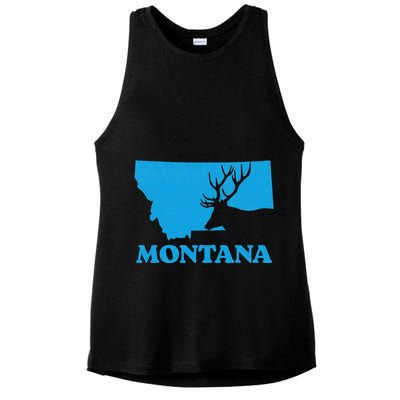 Elk Hunting Montana Deer Elk Hunter Mt State Ladies PosiCharge Tri-Blend Wicking Tank