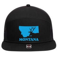 Elk Hunting Montana Deer Elk Hunter Mt State 7 Panel Mesh Trucker Snapback Hat