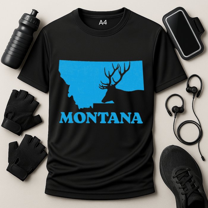 Elk Hunting Montana Deer Elk Hunter Mt State Cooling Performance Crew T-Shirt