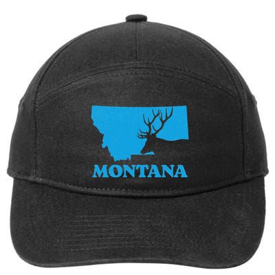 Elk Hunting Montana Deer Elk Hunter Mt State 7-Panel Snapback Hat
