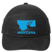 Elk Hunting Montana Deer Elk Hunter Mt State 7-Panel Snapback Hat