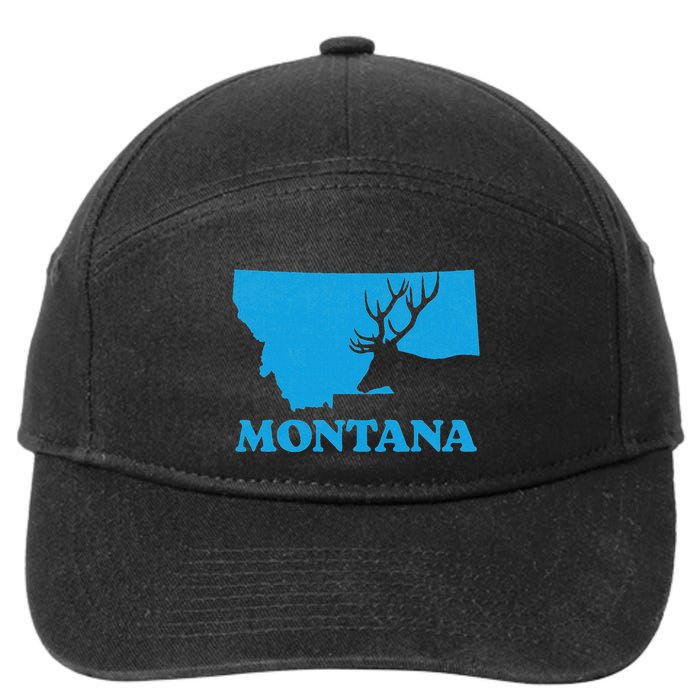 Elk Hunting Montana Deer Elk Hunter Mt State 7-Panel Snapback Hat