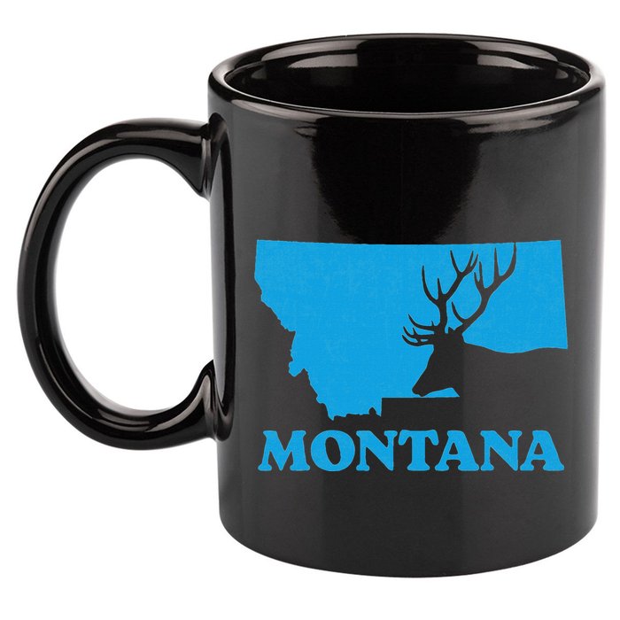 Elk Hunting Montana Deer Elk Hunter Mt State 11oz C Handle Ceramic Mug