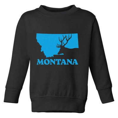 Elk Hunting Montana Deer Elk Hunter Mt State Toddler Sweatshirt