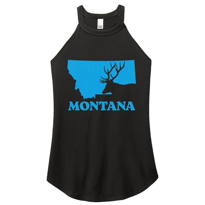 Elk Hunting Montana Deer Elk Hunter Mt State Women's Perfect Tri Rocker Tank