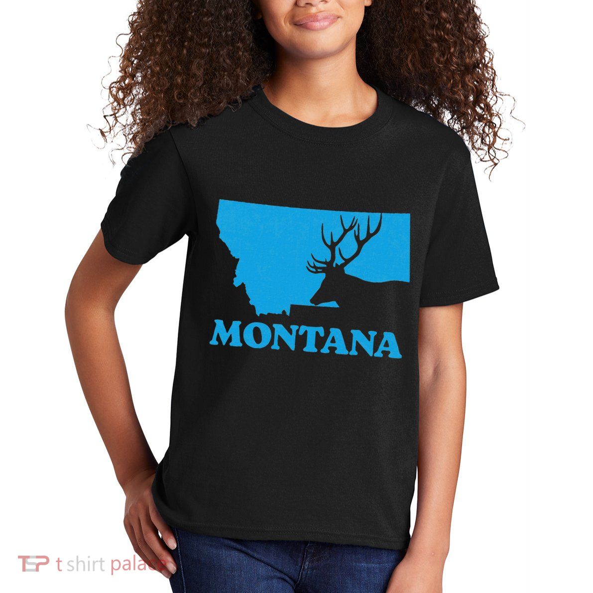Elk Hunting Montana Deer Elk Hunter Mt State Kids T-Shirt