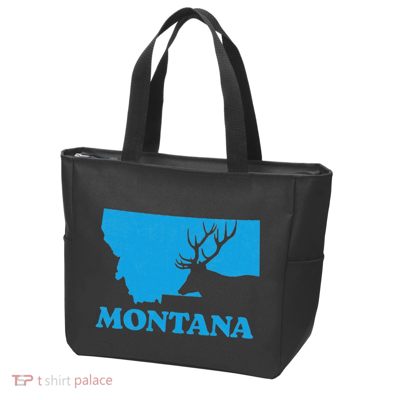 Elk Hunting Montana Deer Elk Hunter Mt State Zip Tote Bag