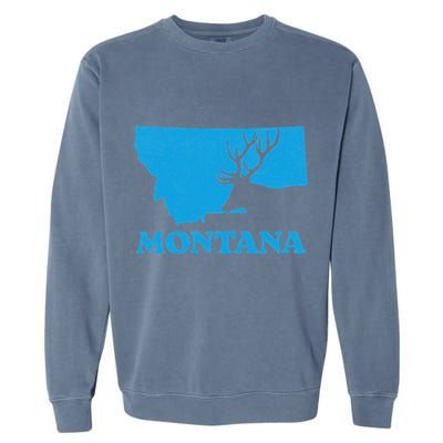 Elk Hunting Montana Deer Elk Hunter Mt State Garment-Dyed Sweatshirt