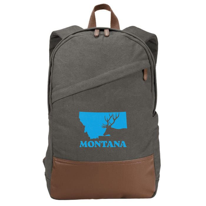 Elk Hunting Montana Deer Elk Hunter Mt State Cotton Canvas Backpack